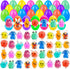 32 Pack Prefilled Easter Eggs with Squishy Toys Inside Bright Colorful Filled