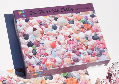 1000 Parachute Puzzles Sea Shore Sea Shells - Seashell and Seashore Beach Jigsaw Puzzles Pieces for Adults Bright
