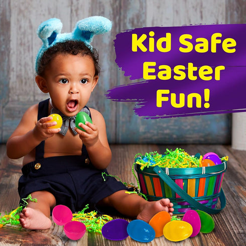 stargo 36 Pack 3.2 Set - Plastic Easter Eggs Empty Large Plastic Eggs Fillable for Easter Egg Hunt, Easter Egg Basket