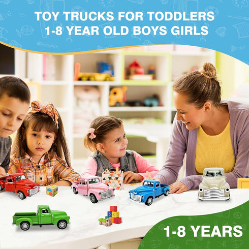 AGSIXZLAN 2Pcs 2 3 4 5 6 7 8 Girls,1:32 Little Blue/Black Truck Toy for Toddlers Year Old Boys Alloy Toddlers Car Toy