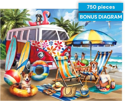 Summer 750 Buffalo Games Dog Days of by Tom Wood Piece Jigsaw Puzzle for Adults Precision-Cut Pieces, Beautiful