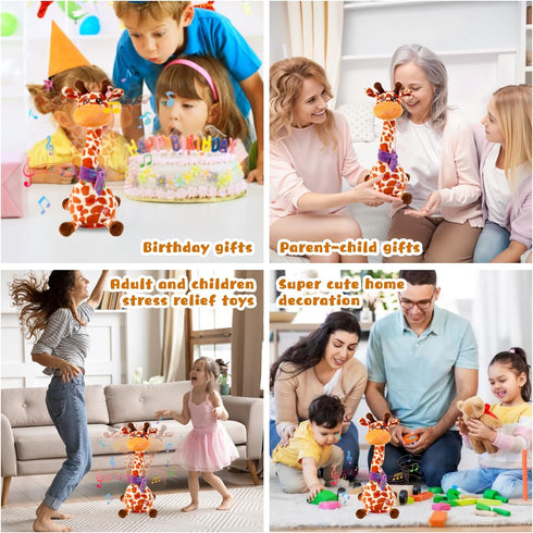Tummy 10 Dancing Talking Singing Giraffe Baby Toy, Time Toy Giraffe Stuffed Animal with Volume Adjustment, Singing