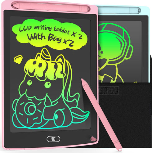 2 Pack LCD Writing Tablet for Kids, Doodle Board with 2 Bag, Electronic Drawing Tablet, Educational Toddler Toy
