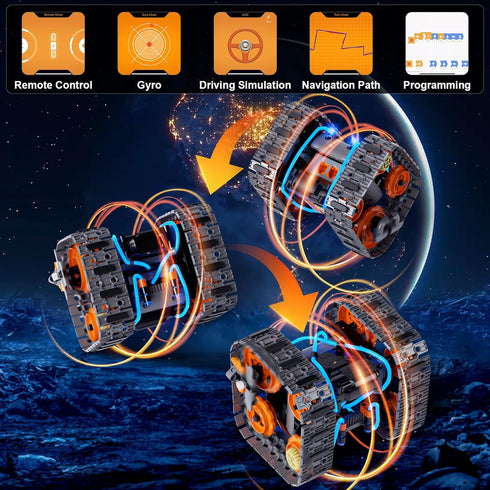 Nincoe 6-12, 5in1 552 Set STEM Building Toys for Boys Remote & APP Controlled Car/Tank/Robot/Tracked Racer STEM