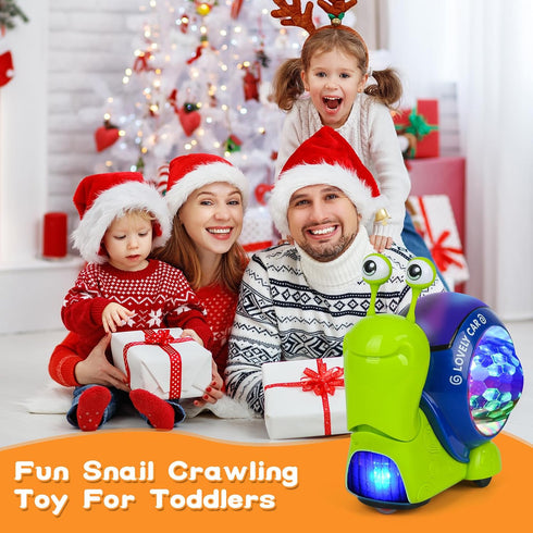 6-12 Tummy Baby Toddler Crawling Toys Months, Musical Snail Baby Toy, Infant Crawling Time Development Toys Boy Girl
