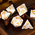 Cheese Dice DND Dice Set - 7PCS White Polyhedral Dice for Dungeons and Dragons Tabletop Role Playing Games