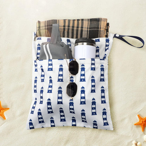 4 Frienda Pieces Cloth Diaper Wet Dry Bag, Waterproof Reusable Washable Bag for Baby Items and Travel Zippered Pockets