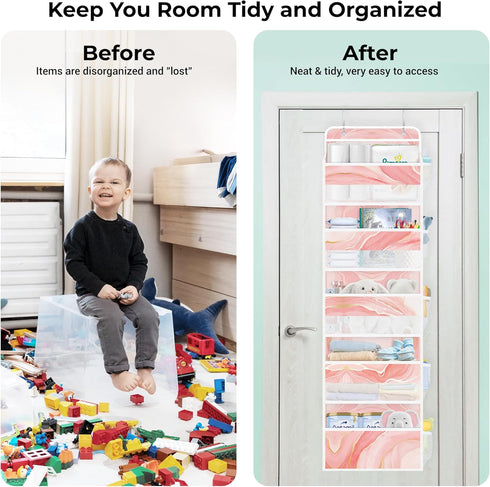 Closet 5-Tier Clastyle Marble Over the Door Organizer Nursery Hanging Storage Organizer for Women Girls Clothes Diaper