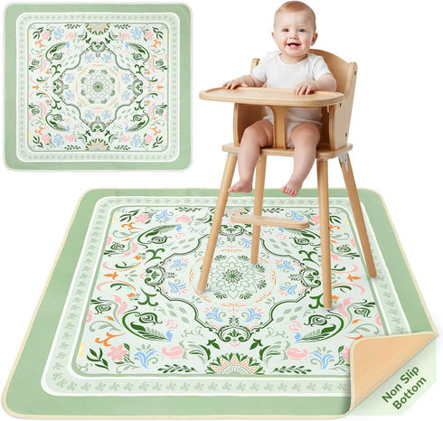 Unicorn Castle Splat Mat for Under High Chair Waterproof Baby Play Splat