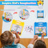 Magnetic Drawing Board for Kids - Toddler Magnet Doodle Board with Beads and 2 Pens, Airplane Car Travel Activities