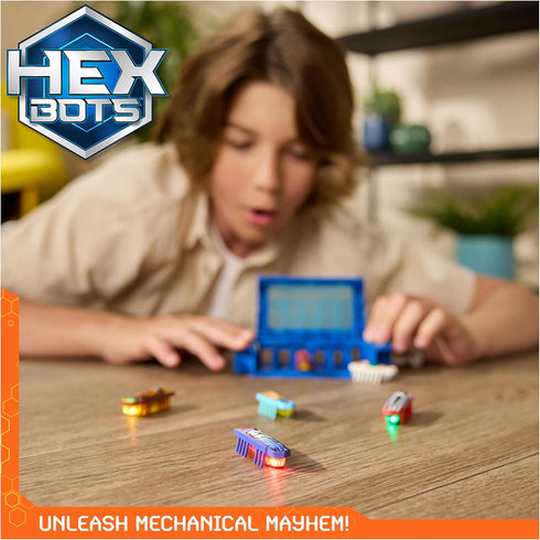 1 Playsets 3 HEX Bots Nano On-The-Go Launcher with Bonus Flash Nano, Autonomous Mini Robot Sensory Toy and Carrying
