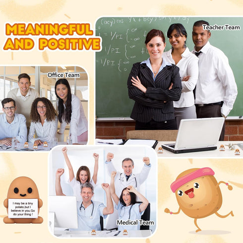 Gejoy 50 Pcs Mini Rubber Potato Toys Positive Gifts Potato Figures Decorations and Encouragement Birthday Motivational