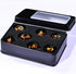 AUSTOR 7 Die DND Dice Set: 7 Pieces Red Flame Dragon Resin Dice with Case
