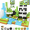 Magnetic Blocks-Build Mine Magnet World Panda Edition, Magnetic Tiles Building Blocks for