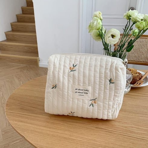 Baby Stroller Storage Bag, Diaper Bag, Infant Carriages Diaper Organizer Pouches, Embroidered Mommy Bag for Outdoor