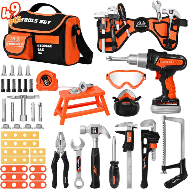 Toddler Tool Set & Kids Tool Set 49 PCS with Electric Drill,