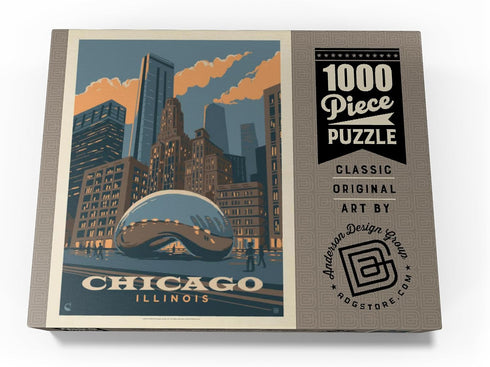 MyPuzzle Chicago, IL: Vintage Poster Magic Bean - Premium 1000 Piece Jigsaw Puzzle for Adults