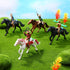 Toddmomy Riding Horse Figurine 4Pcs Action Figure, Western Figurines Toys, Plastic Horse with Rider