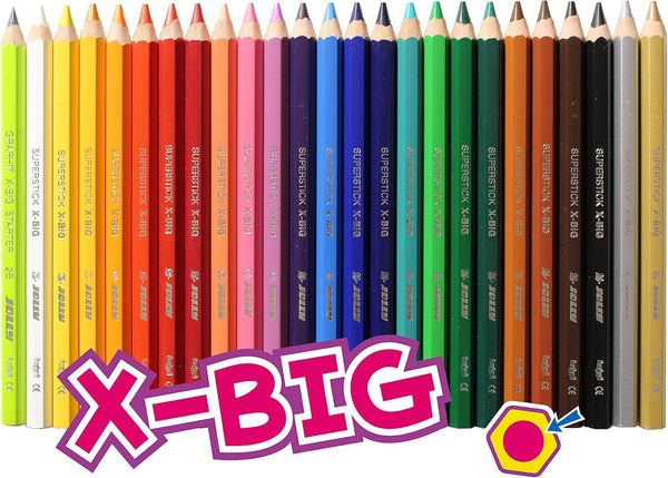 JOLLY X-Big Jumbo Colored Pencils Perfect for Special Needs Art Therapy and Early