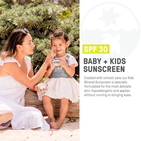 30 3.0 oz Raw Elements Baby & Kids SPF Organic Sunscreen Tin, Non-Nano Zinc Oxide, Reef-Safe, Cruelty-Free, Gluten