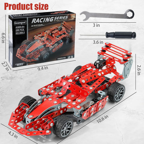 290 Set 8-12 14 12-16 6-12 8-10 8-13, 15 16 Metal Model Car Kits - Pcs Erector for Boys Age and Up, Building Kits, STEM