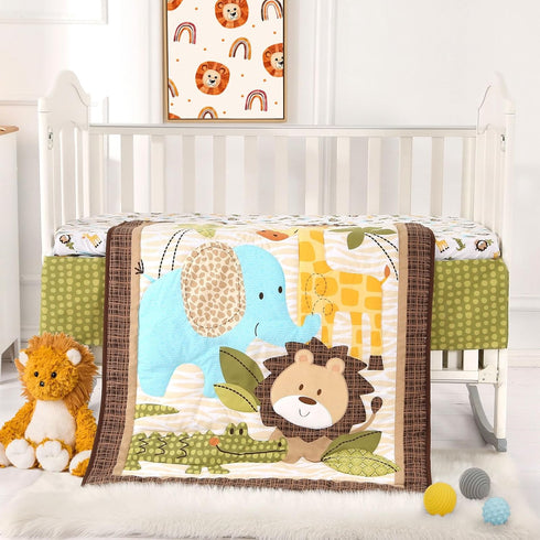 Set, 3 Set Set, Wowelife Safari Crib Bedding Piece Safari Baby Bedding Brown, Premium Baby Crib Bed Breathable and Soft