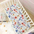 CaTaKu 27"x 39" Crib Sheets for Girls & Boys - Wildflowers Poppy Baby Sheets, Neutral Toddler Mini Crib Mattress Sheets