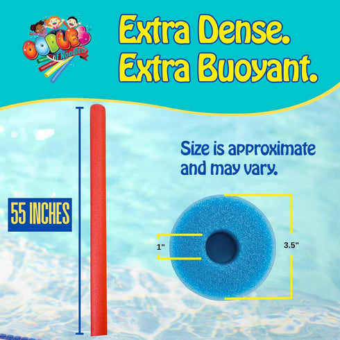2 Pack, Swimming Oodles of Noodles Foam Pool Swim Noodles Hollow Core Foam Tube for Pool Floats, Buoyant for Beach