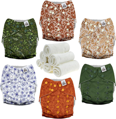 Mama Koala 3.0 Pocket Cloth Diapers for Babies with AWJ Lining, 6