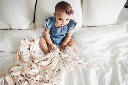 Copper Pearl Large Premium Knit Baby Swaddle Receiving Blanket - Caroline