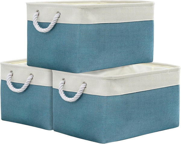 TheWarmHome Storage Baskets - Extra Large 3 Pack 17x14x10 inch Storage Bins for Organizing Baby Clothes, Dog Toys, Home