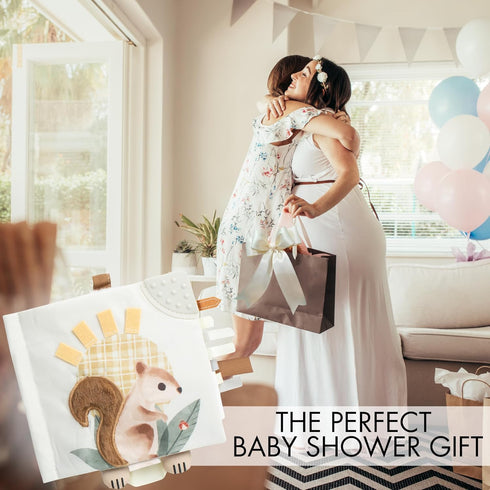 ZICOTO Soft Baby Book - Touch and Feel Sensory Book for Babies 0-6 Months with Textured Animals, Mirror & Crinkle Paper