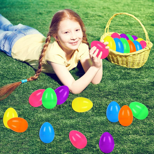 36 3.35" 6 JIALWEN PCS Fillable Plastic Easter Eggs Styles Bright Colors Empty Easter Eggs for Easter Basket Stuffers