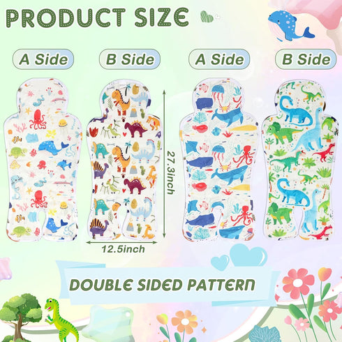 Suzile 2 Pcs Baby Gel Car Seat Cooler Pad, Universal Breathable Stroller Cooling Mat