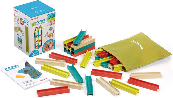 Miniland ECO Beams Building Set, STEM, Multicolor, Activity Guide, Different Levels of Difficulty
