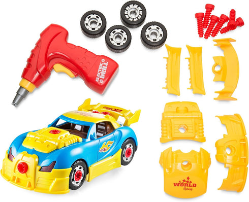Play22 30 Pcs Take Apart Racing Car Set, Build Your Own Car with Drill, Engine Sounds & Lights, Ages 3+