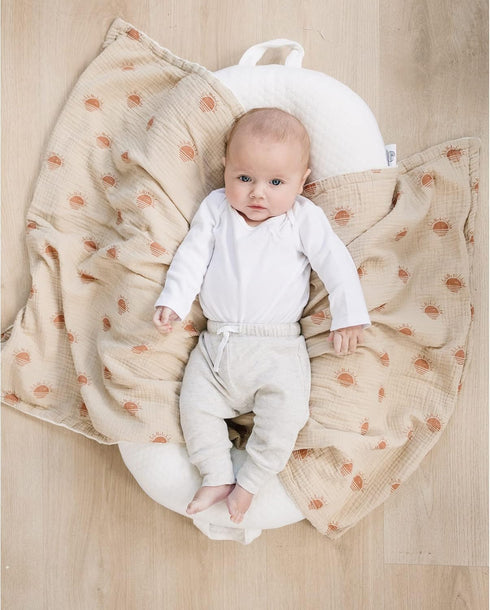 Konssy Baby Blankets, Super Soft Minky Blankets with Muslin Cotton Front, Dotted Fleece Backing for Newborns
