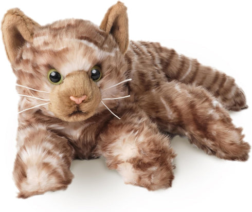 Bearington Collection Louie Cat 15-Inch Plush Toy, Realistic Tabby Stuffed Animal for Kids
