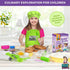 KEFF Kids Cooking and Baking Set, 30 Pcs Real Kitchen Utensils for Girls, Boys, Toddler - Green Kit with Apron & Chef