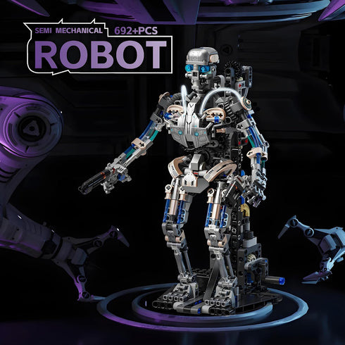 CSNRHG 692+Pieces Mechanical Skeleton Robot Building Block Toy Twistable Body and Poseable Design Creative STEM Toy
