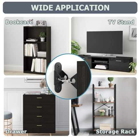 Furniture Wall Anchors (2 Pack), Anti Tip Furniture Straps for Baby Proofing, Metal Earthquake Straps