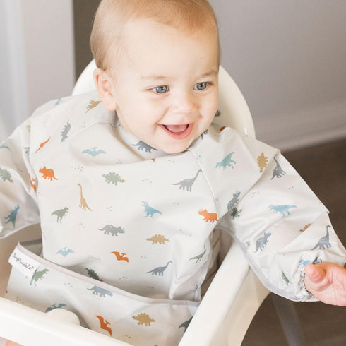 624M) Tiny Twinkle Long Sleeve Bib for Babies & Toddlers | Waterproof Smock Bib for Eating | Machine Washable