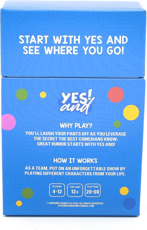 YES AND: Improv Comedy Card Game - Family-Friendly Party Game for Adults, Teens & Kids