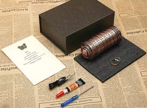 Cryptex Da Vinci Code Mini Cryptex Lock Puzzle Boxes with Special Compartments Anniversary Valentine's Day Romantic