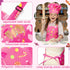 GROBRO7 4Pcs Set 2 Kids Apron and Chef Hat Gift for Girls Boys, Cookie Cupcake Candy Prints Kitchen Pretend Play Child