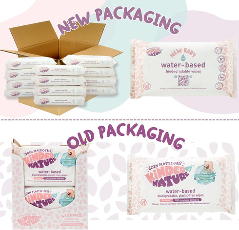 56 Count 12 packs) Jackson Reece Kinder by Nature Water-Based Baby Wipes - (Case
