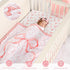 Set 4 Sets, Set Set, Crib Bedding for Baby Girls and Boys, Piece Infant Nursery Bedding Baby Comforter for Crib, Pink