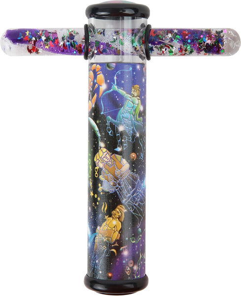 Playlearn Space Design Kaleidoscope Glitter Wand - 6" Kaleidoscope Toy with 5" Spiral Glitter Wand for Kids