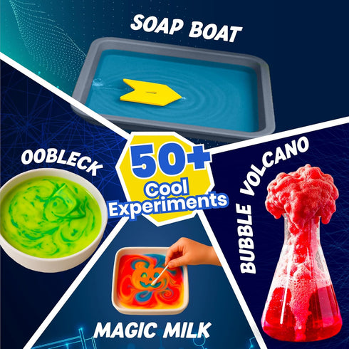 PW 4-14 50+ Junior Science Kit for Kids Age | Stem Science Experiments | Educational Toy for Boys and Girls | Birthday