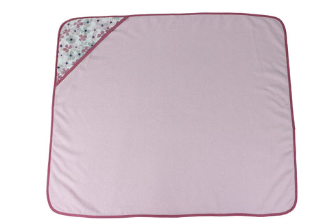 3 Pack (GS71728) Cudlie Buttons & Stitches Baby Girl Rolled/Carded Hooded Towels in Crisp Blossom Print